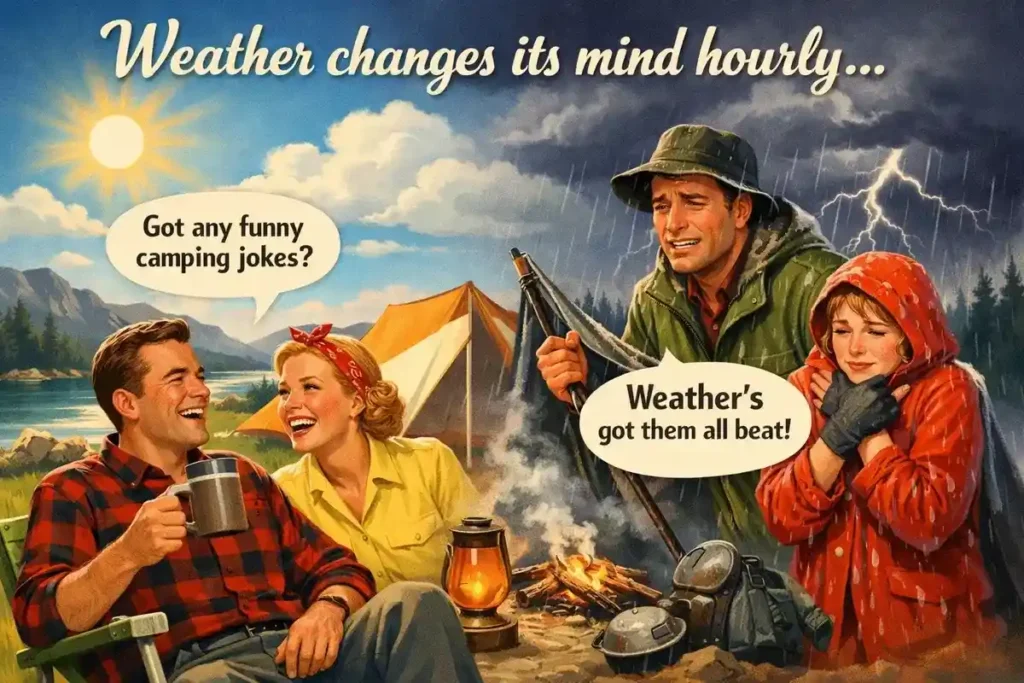 Witty Camping Jokes About Weather Surprises