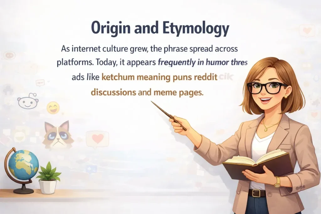 As internet culture grew, the phrase spread across platforms. Today, it appears frequently in humor threads like ketchum meaning puns reddit discussions and meme pages.